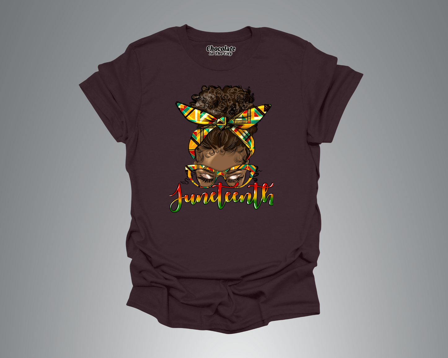 Juneteenth Woman Messy Bun T-Shirt