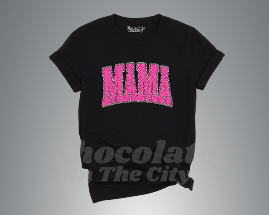 Mama Faux Glitter T-Shirt