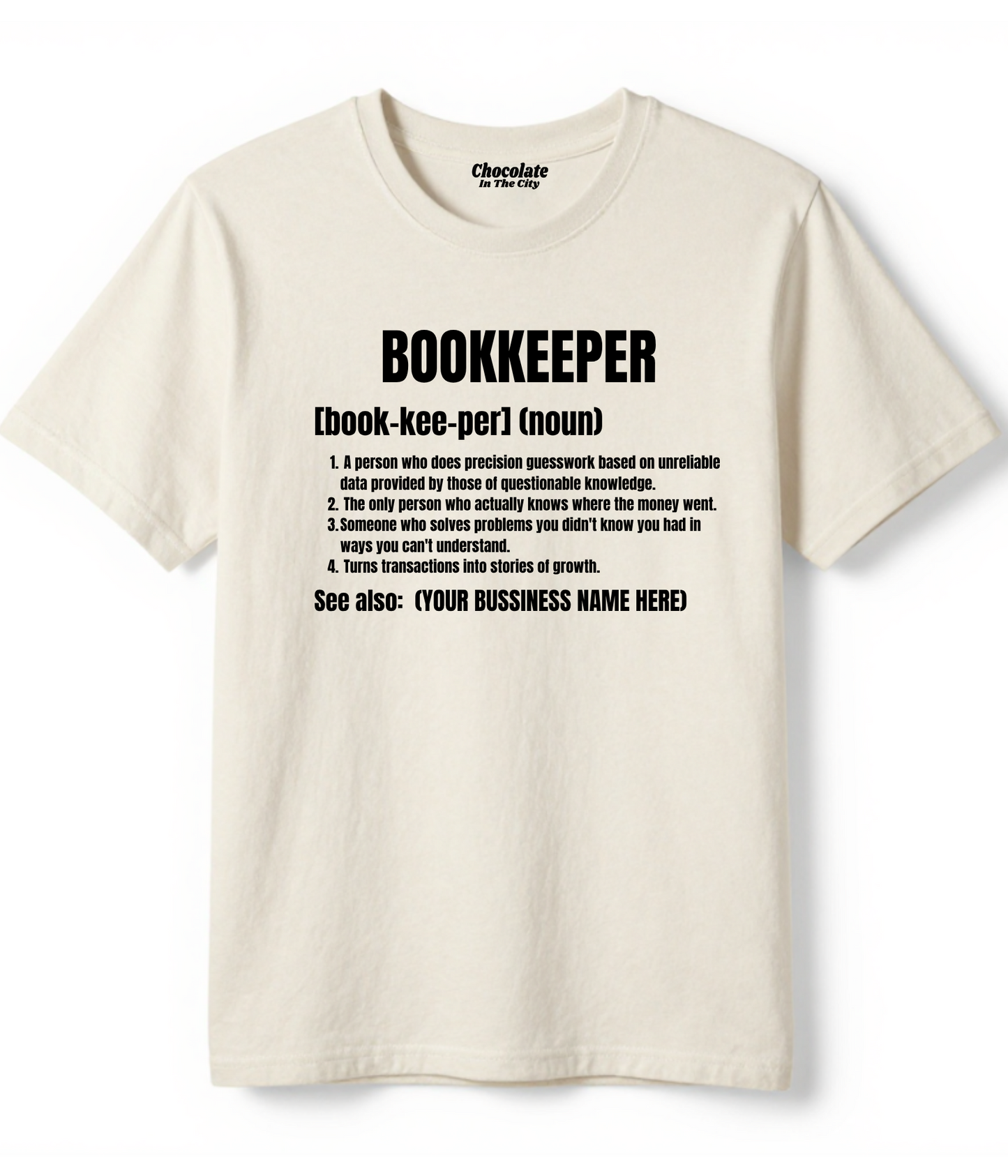 Bookkeeper T-Shirt with Logo on Back