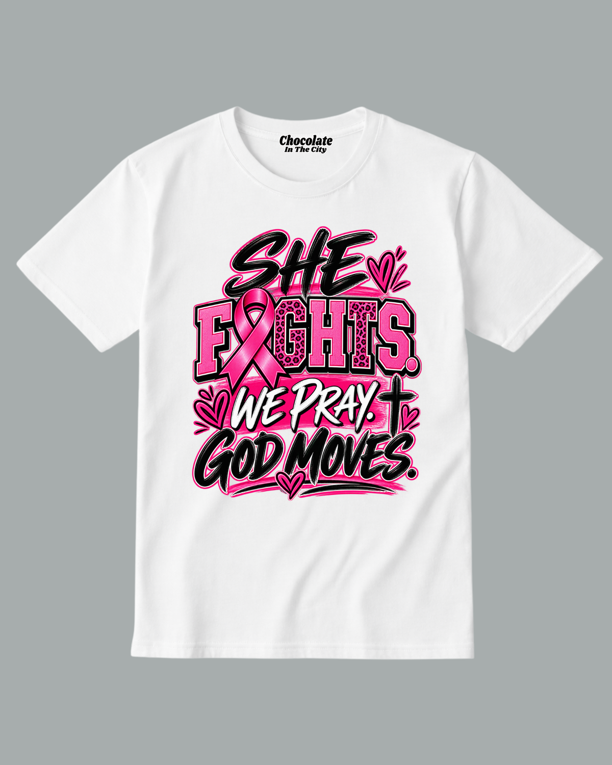 She Fights - Breast Cancer Awareness - T-Shirt