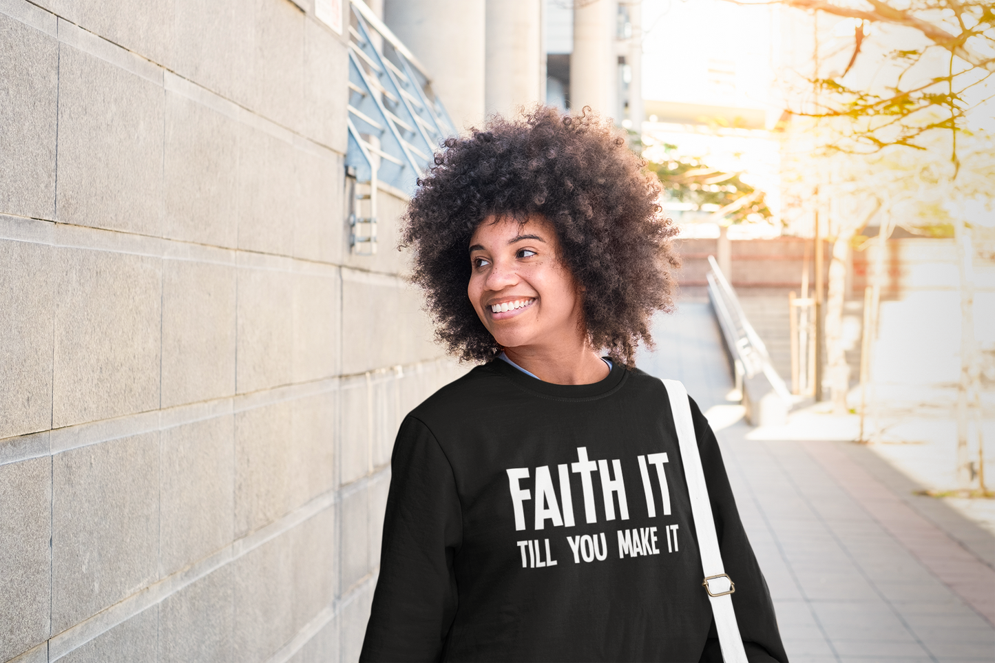 Faith It Till You Make It Sweatshirt (White)