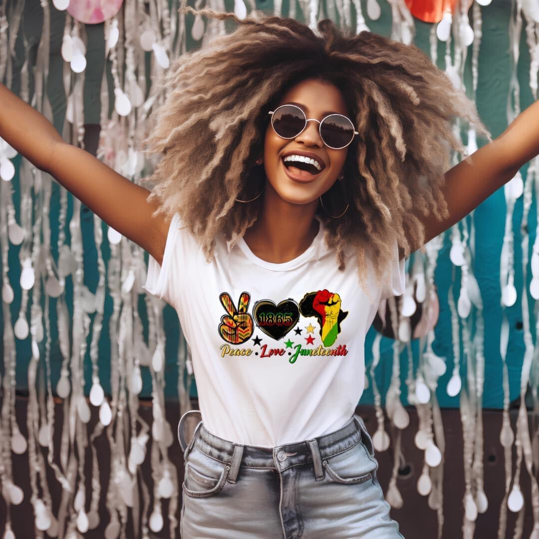 Peace, Love & Juneteenth Crew T-Shirt