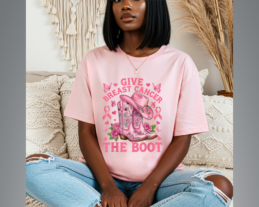 Give Cancer The Boot - T-Shirt