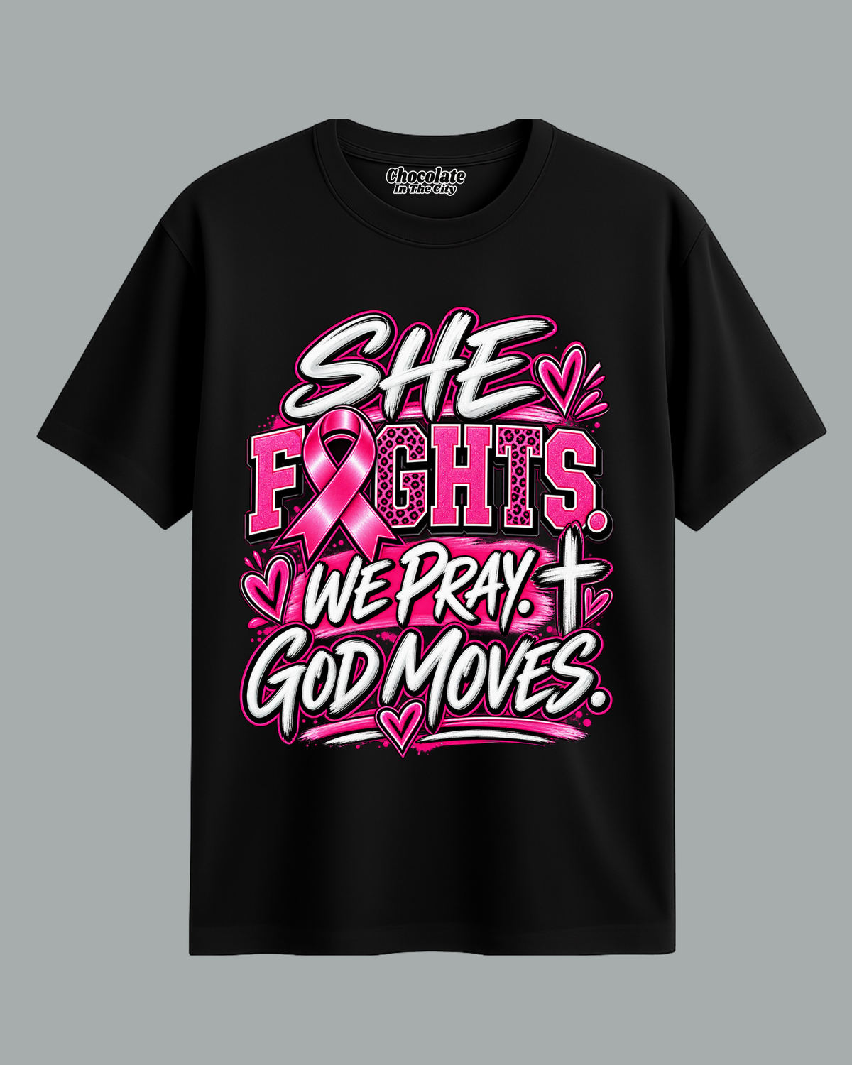 She Fights - Breast Cancer Awareness - T-Shirt