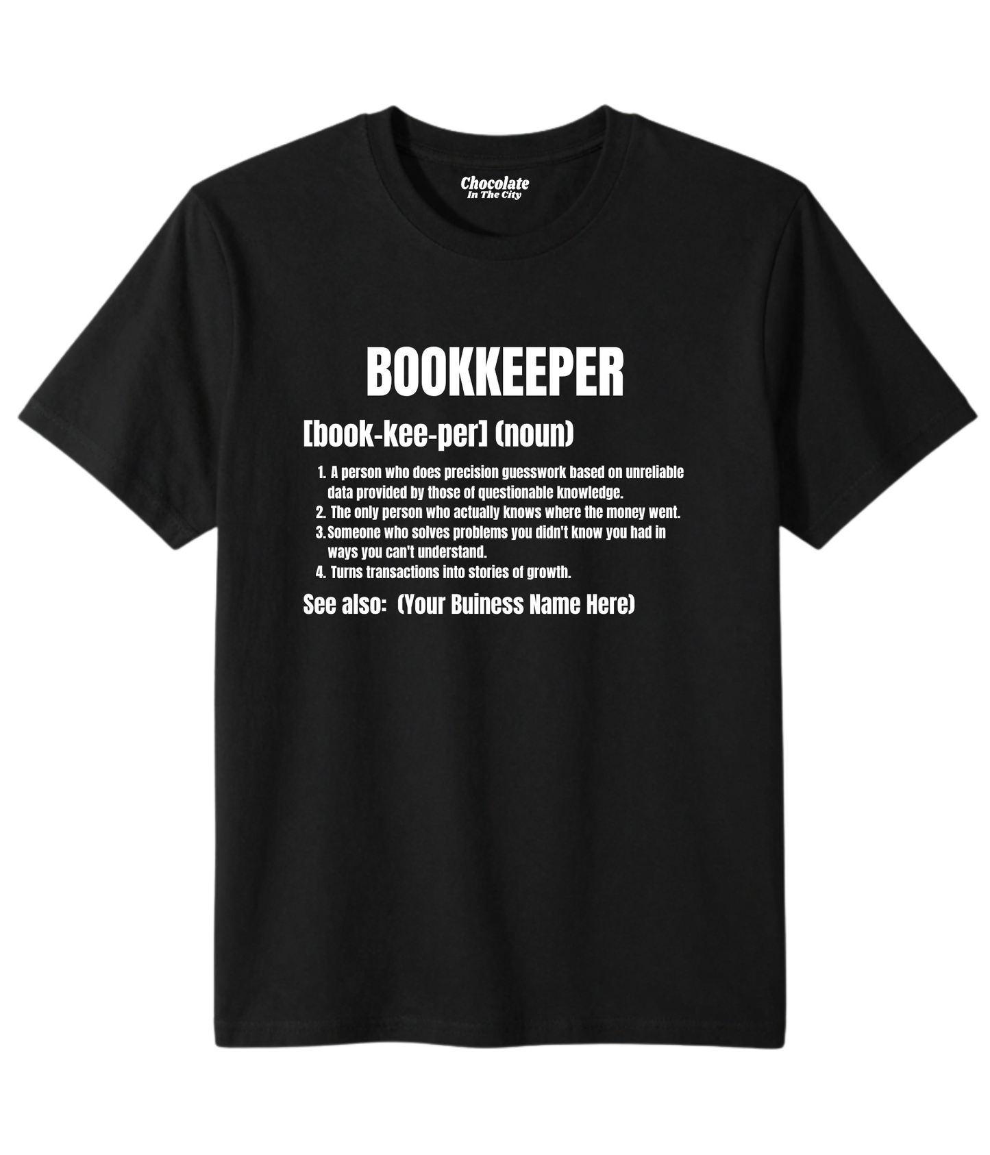 Bookkeeper T-Shirt with Logo on Back