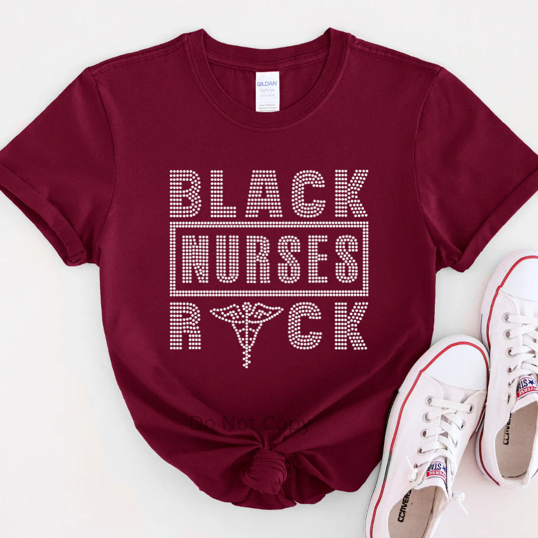 Black Nurses Rock  Rhinestone - Sweatshirt
