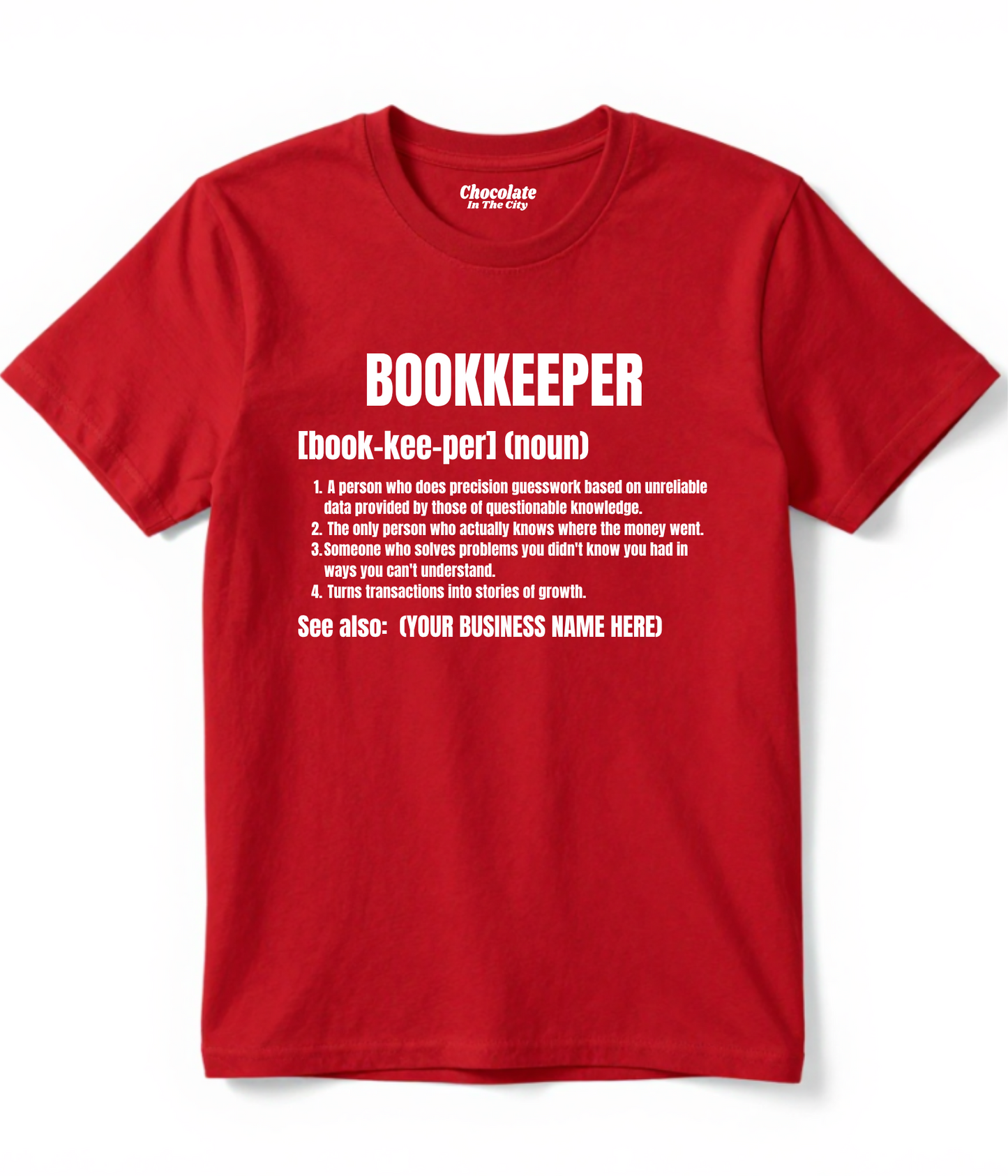 Bookkeeper T-Shirt with Logo on Back