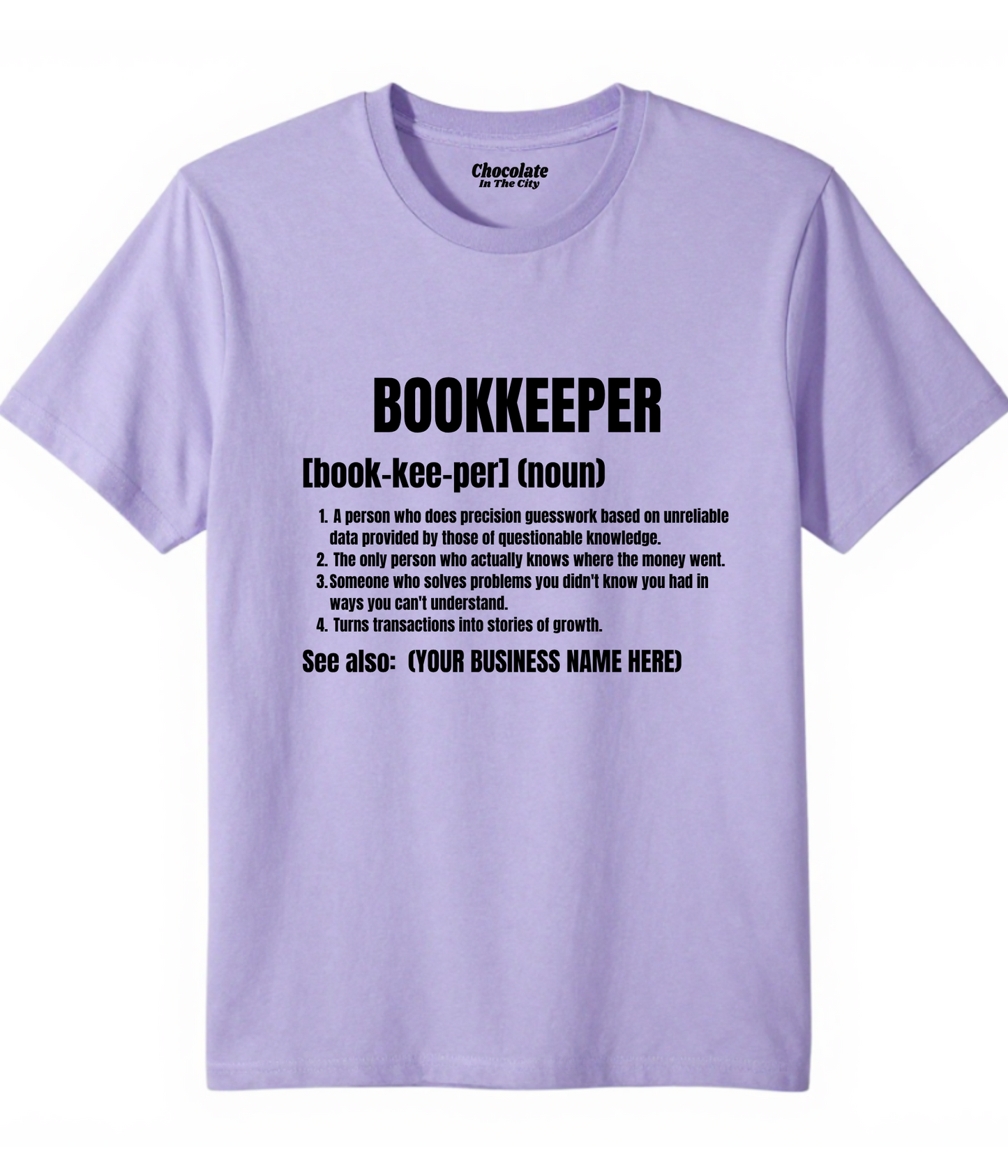 Bookkeeper T-Shirt with Logo on Back