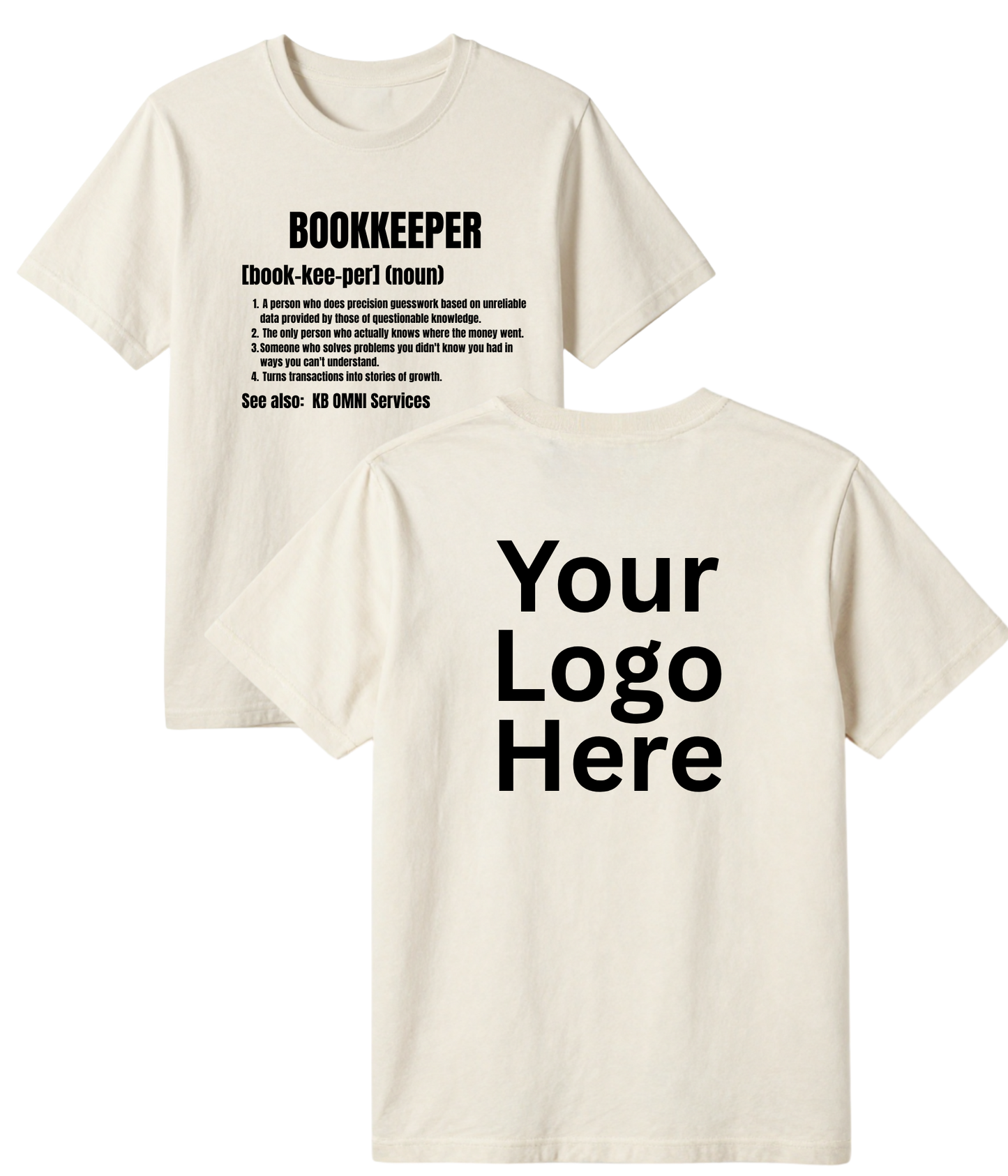 Bookkeeper T-Shirt with Logo on Back