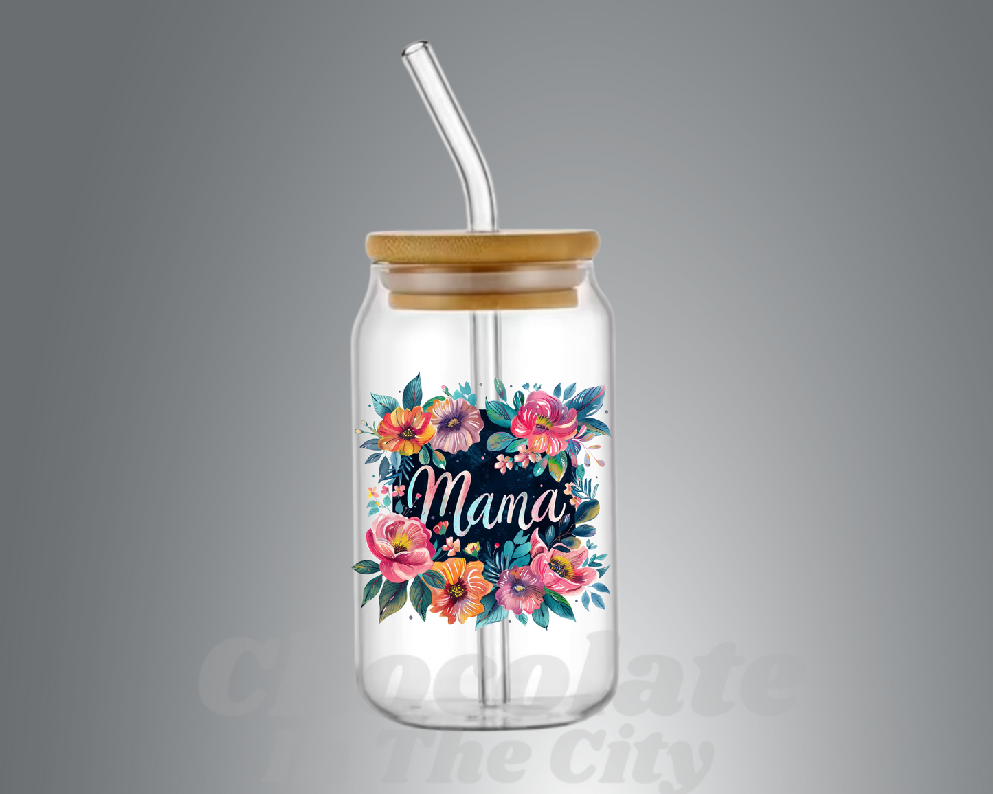 Mom Flower Glass 16 oz Tumbler