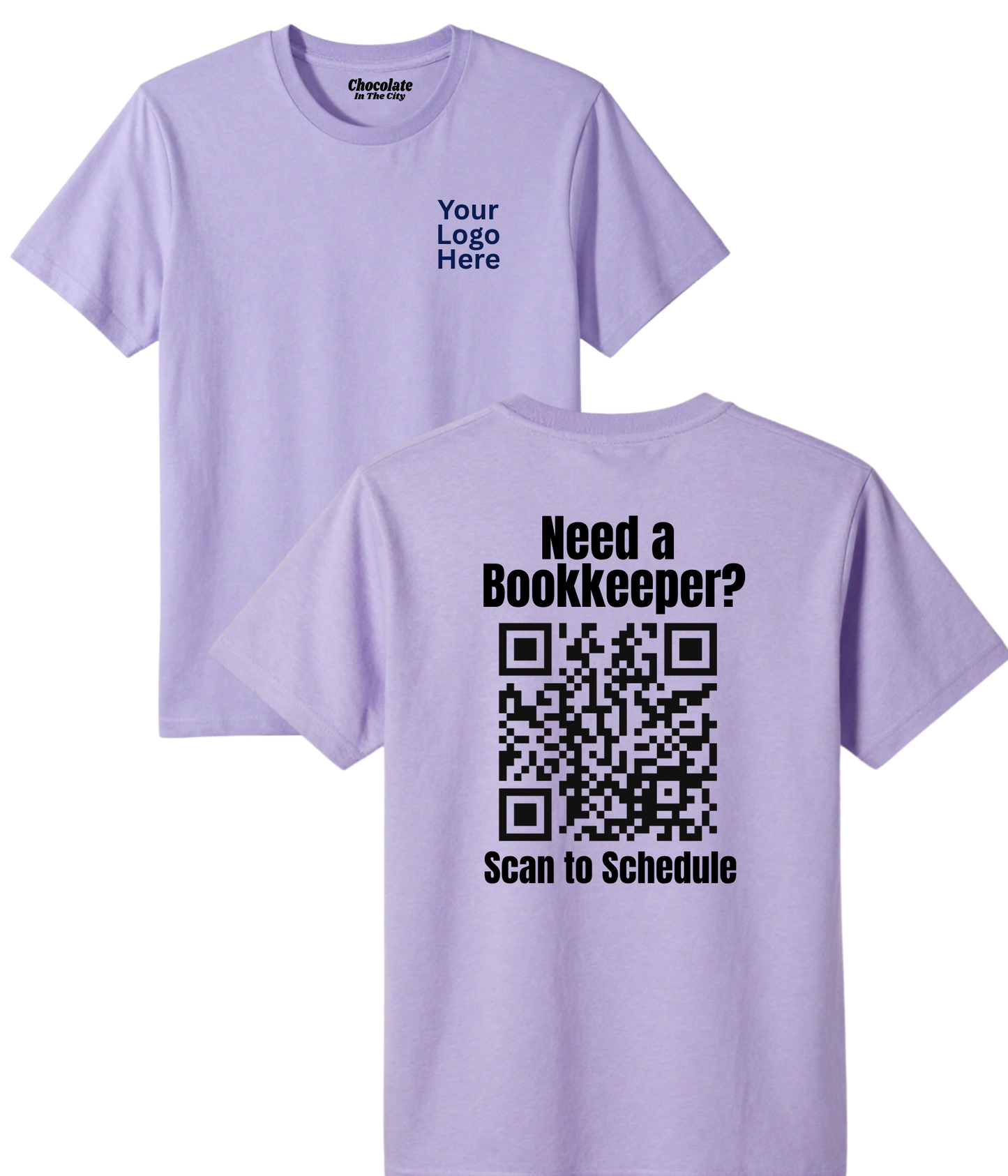 Business T-Shirt with your QR code on the back.