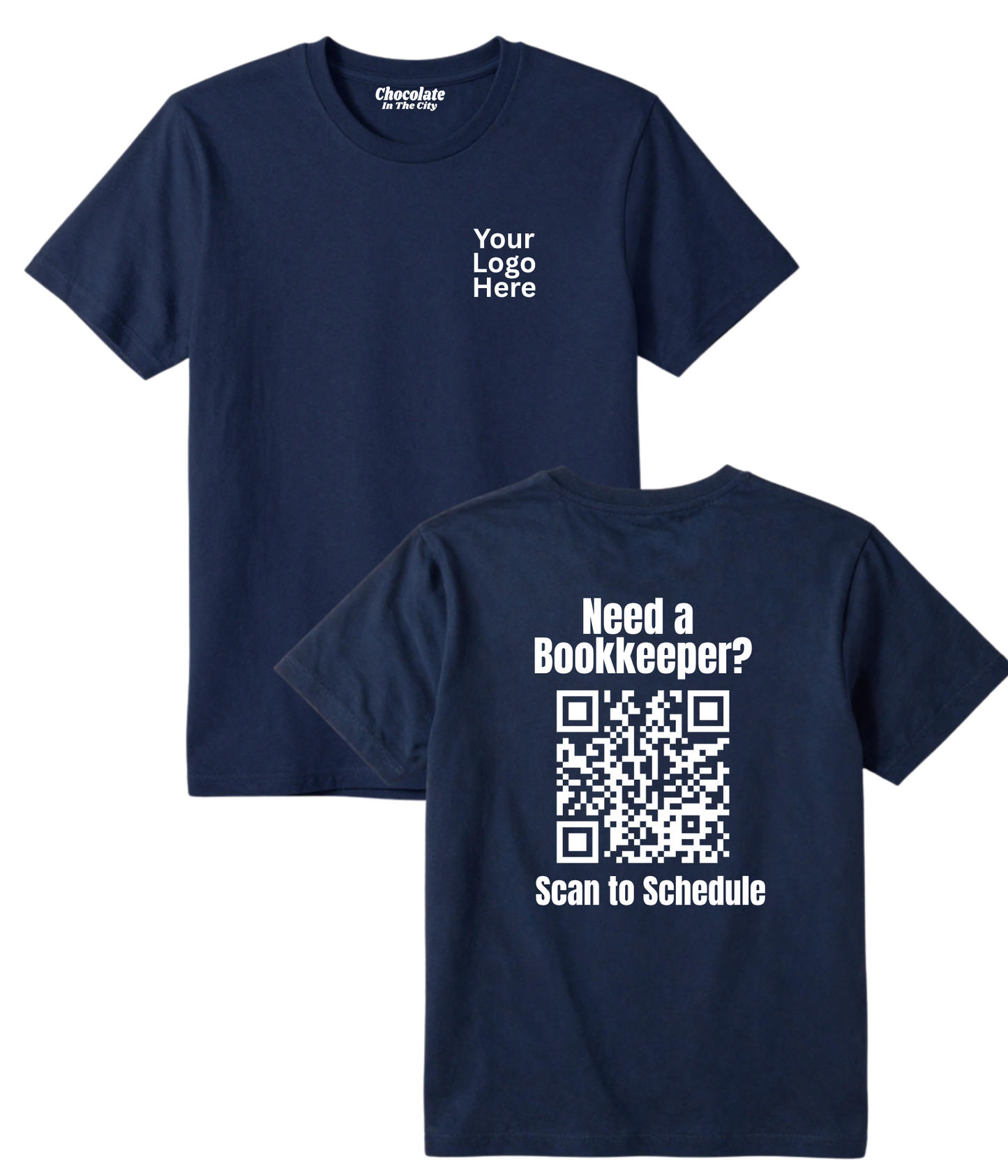 Business T-Shirt with your QR code on the back.