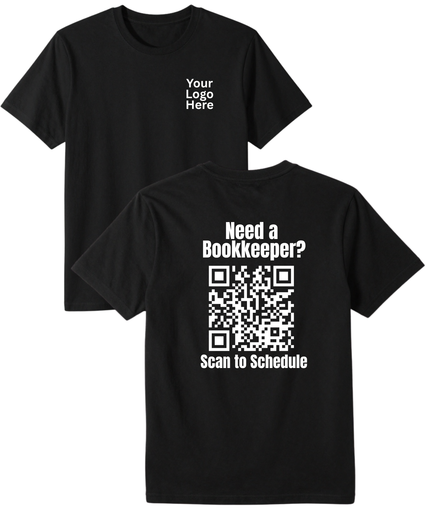 Business T-Shirt with your QR code on the back.