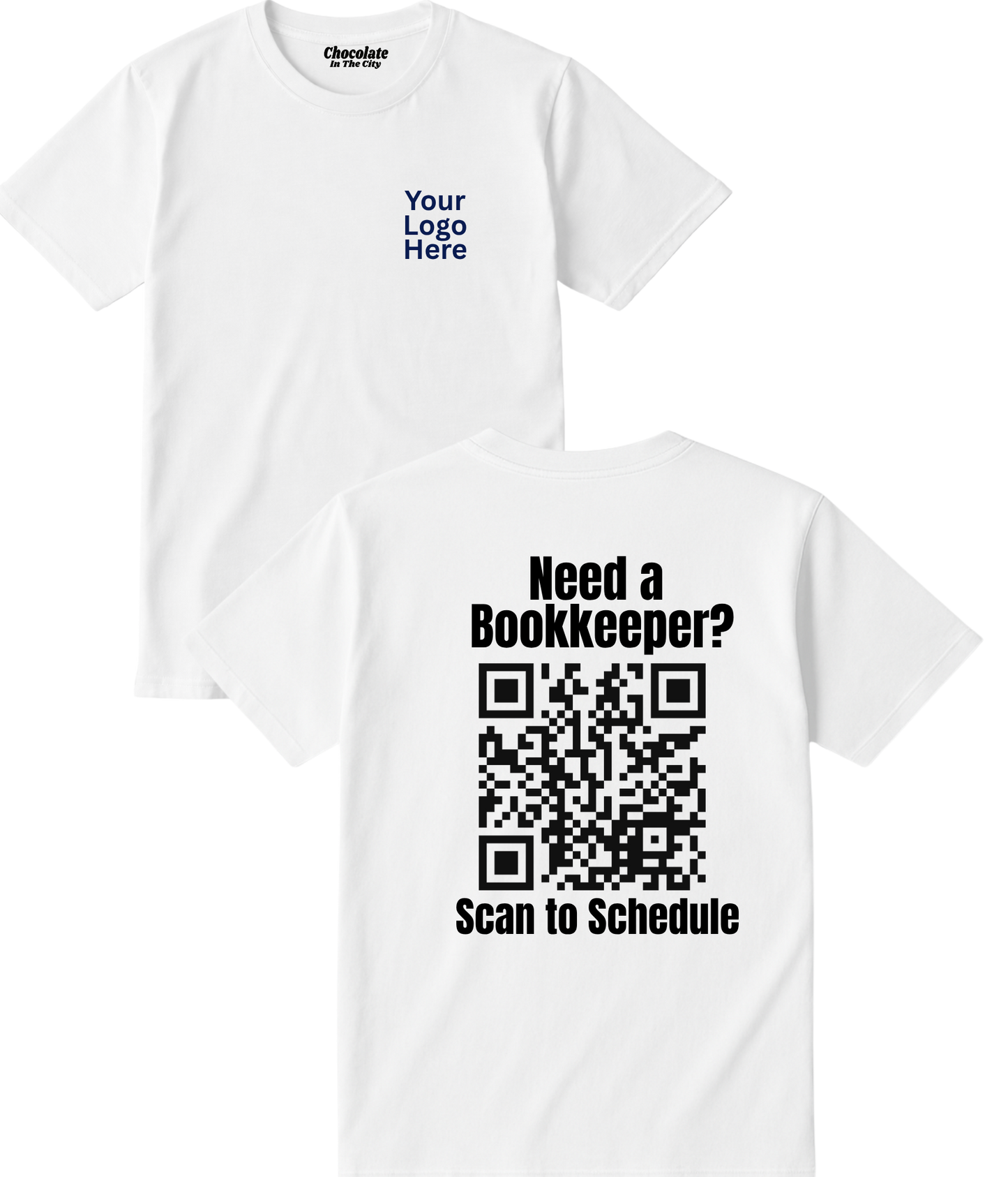 Business T-Shirt with your QR code on the back.